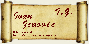 Ivan Gemović vizit kartica